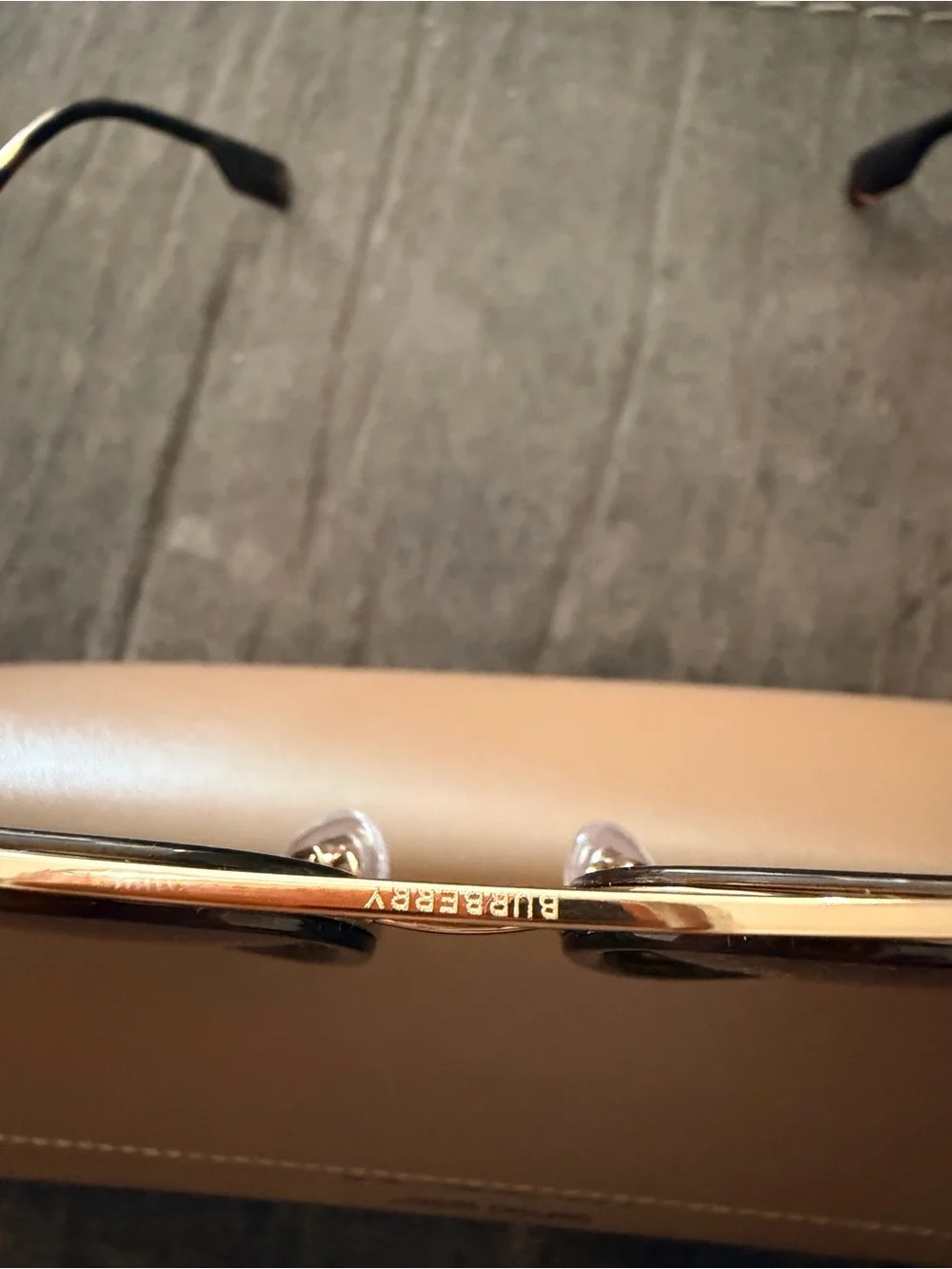 Burberry Men's Aviator Sunglasses in Brown and Gold-Tone